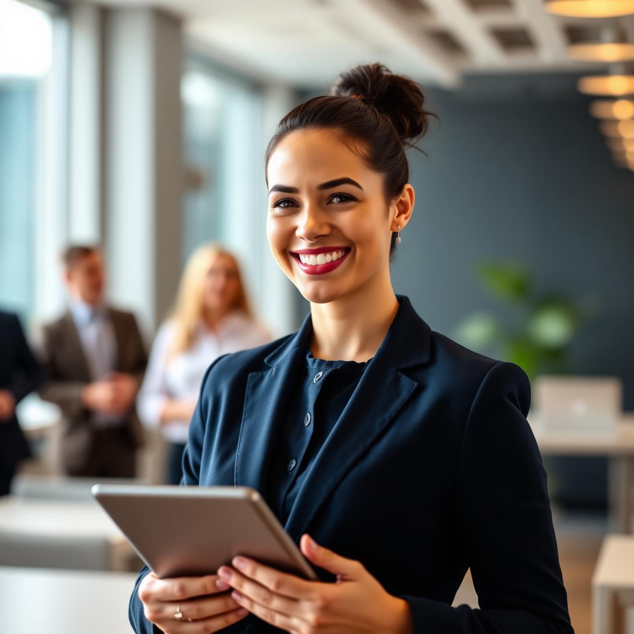 Smiling business owner